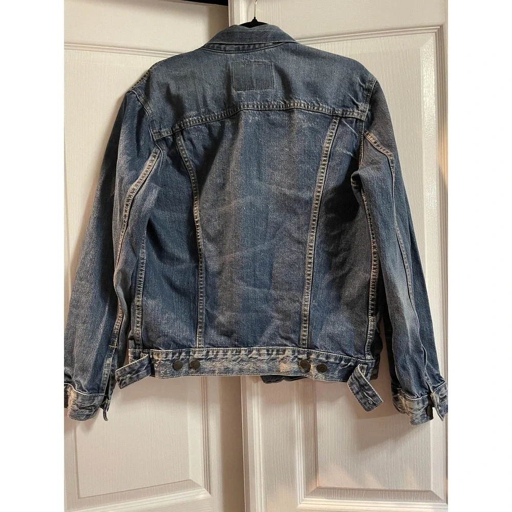 Levi's Jacket Mens Medium Blue‎ Denim Bomber Button Front Pockets Casual 72334